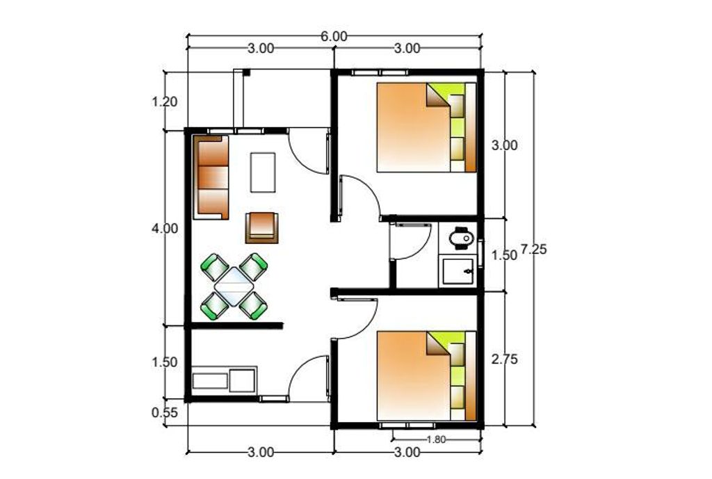 foto denah rumah tipe 36 perumahan Bumi Sentosa Damai (BSD) Residence