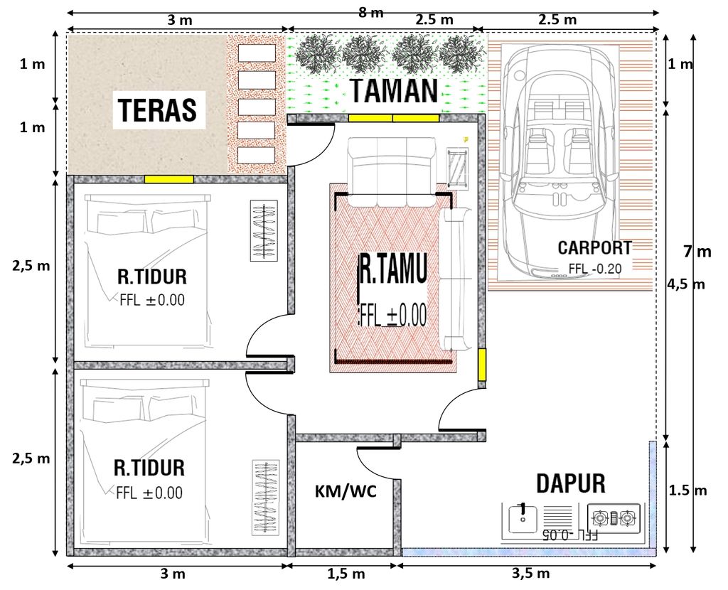 foto denah rumah tipe SR 3060 B perumahan PERUMAHAN SHOBUR RESIDENCE 2
