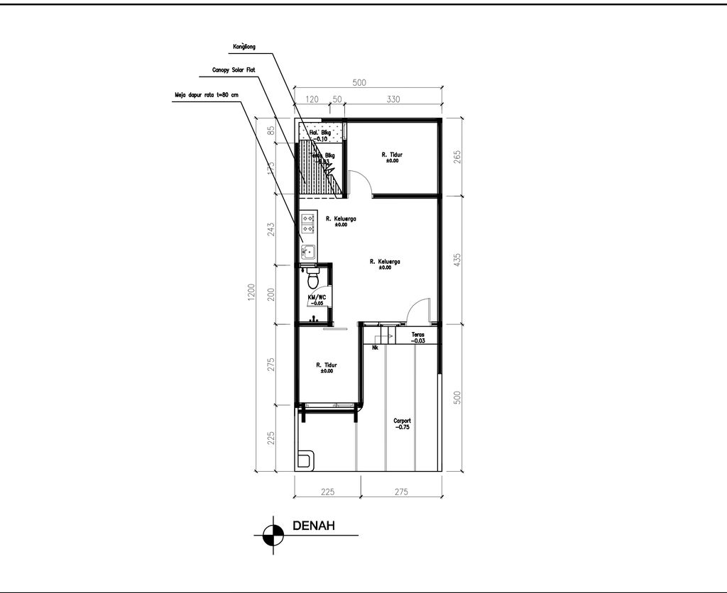 foto denah rumah tipe 38 1 lantai (411) perumahan G-Land Ciwastra Park 2