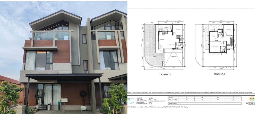 foto tampak rumah tipe CORNER K 7 perumahan Cluster Briza