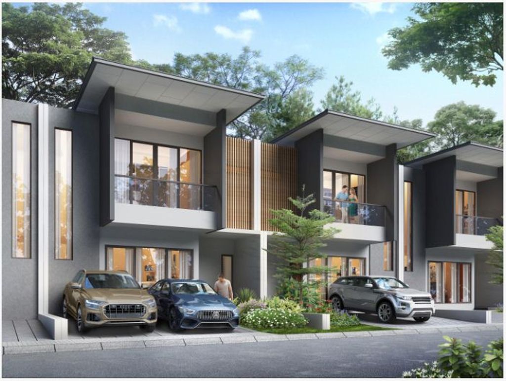 foto tampak rumah tipe CEDARWOOD perumahan CLUSTER DAMMARA GRAHA RAYA
