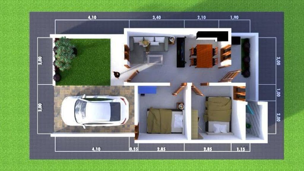 foto denah rumah tipe 36/72 m2 perumahan KOTA BARU PARIGI TAHAP 3