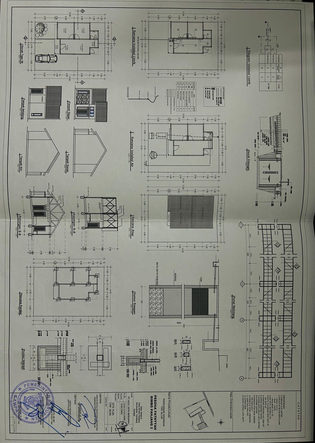 foto denah rumah tipe 36 perumahan PESONA FATHYYAH RIMBO PANJANG 2