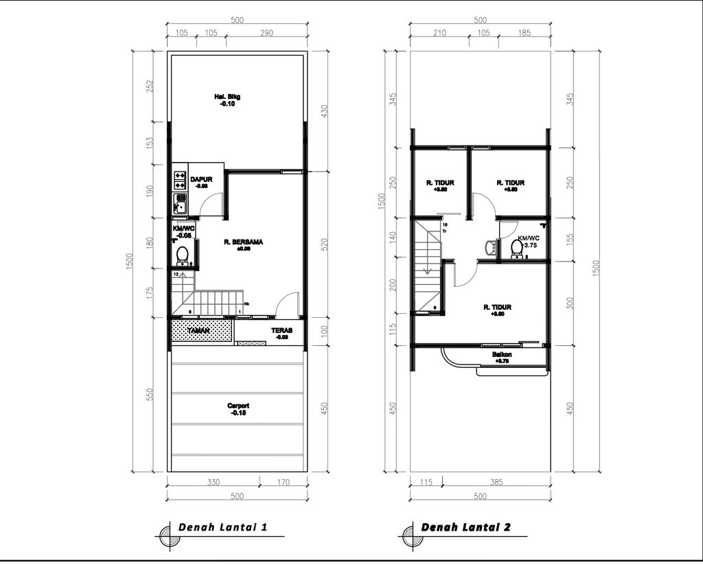 foto denah rumah tipe 60 Compact 3 Kamar HC (711) perumahan G-Land Ciwastra Park 2