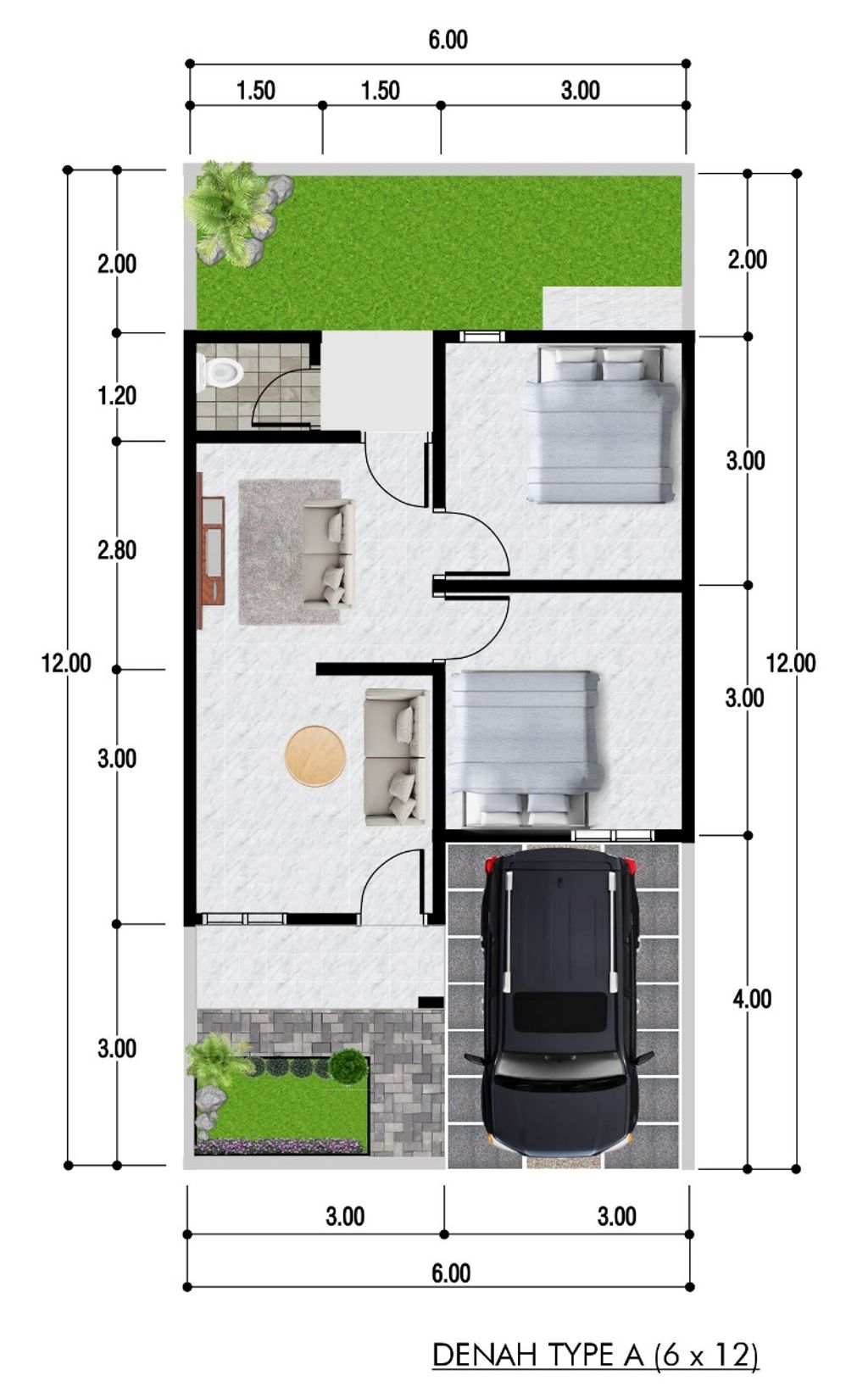 foto denah rumah tipe 3672 perumahan MELANA ESTATE