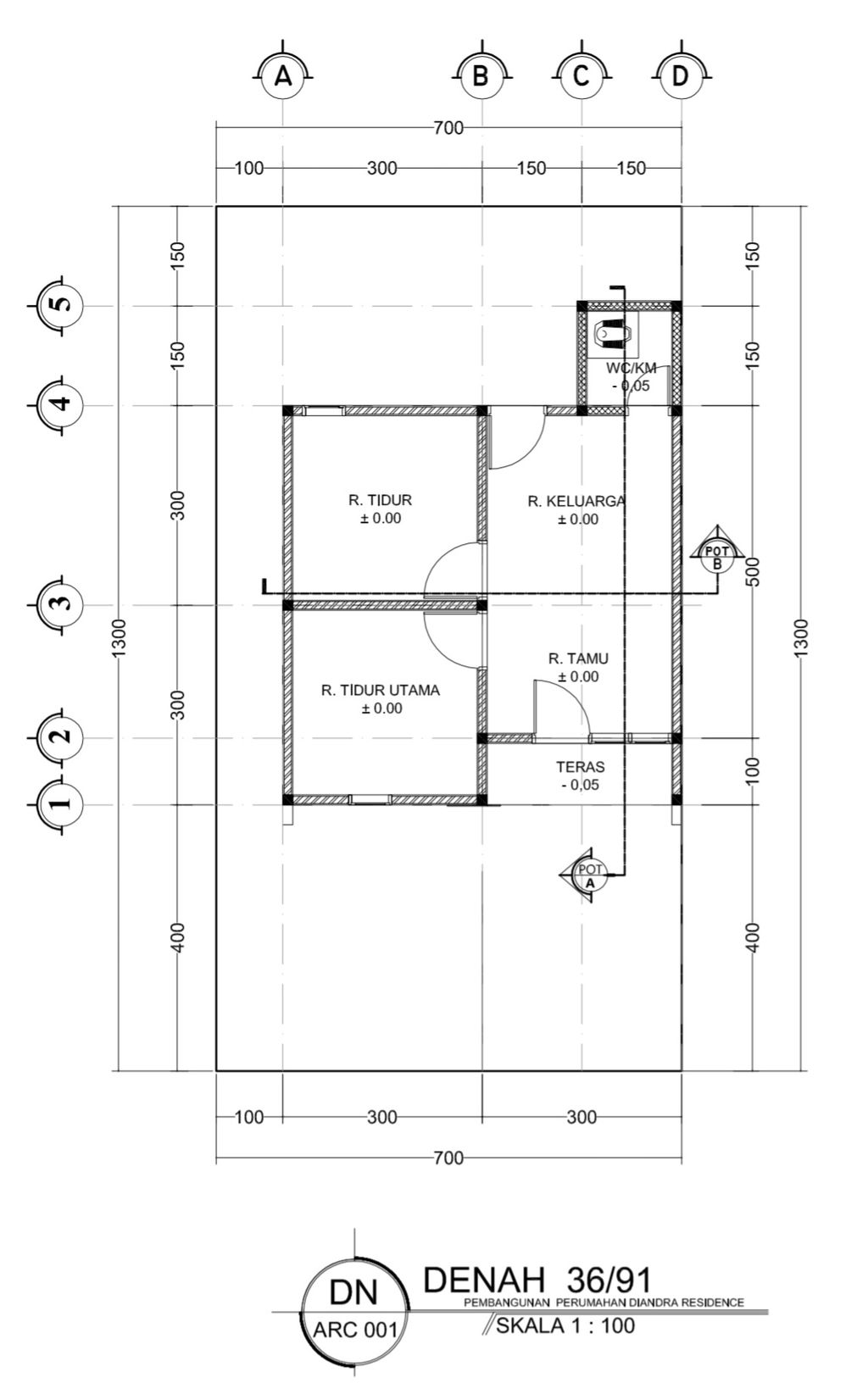 foto denah rumah tipe 36 perumahan DIANDRA RESIDENCE