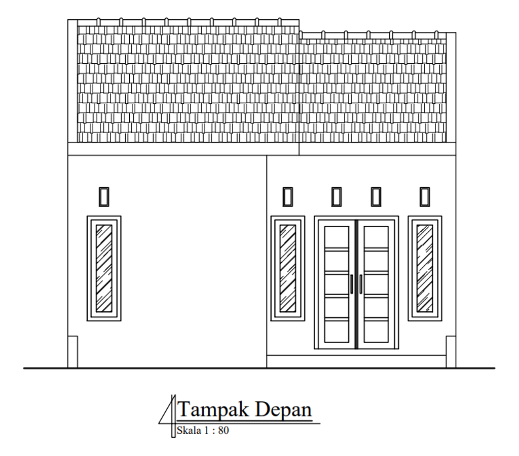 foto tampak rumah tipe 27 perumahan Trunojoyo Regency Sumenep