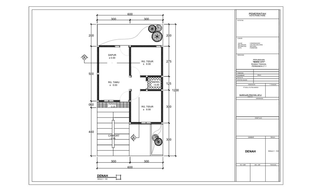 foto denah rumah tipe 36 perumahan MARIO CITY TAHAP 2