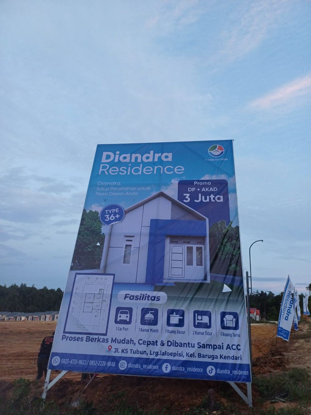 foto tampak rumah tipe 36 perumahan DIANDRA RESIDENCE