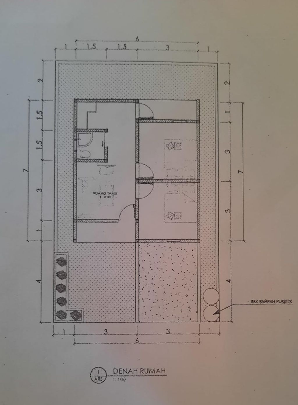 foto denah rumah tipe 36/107 perumahan DUKONG RESIDENCE