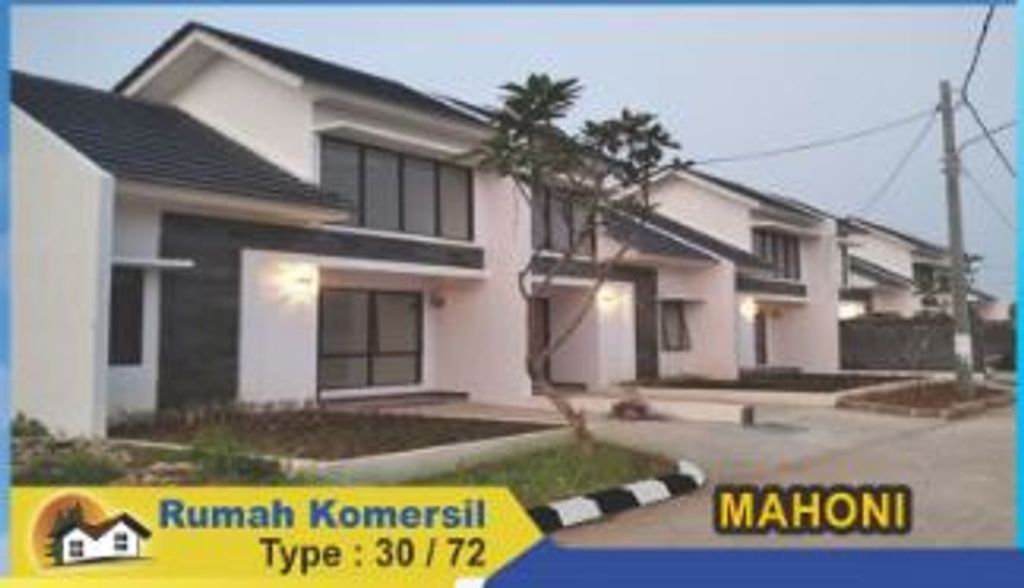foto tampak rumah tipe MAHONI 30-72 TAHUN 2025 perumahan SUKAMULYA PARK RESIDENCE