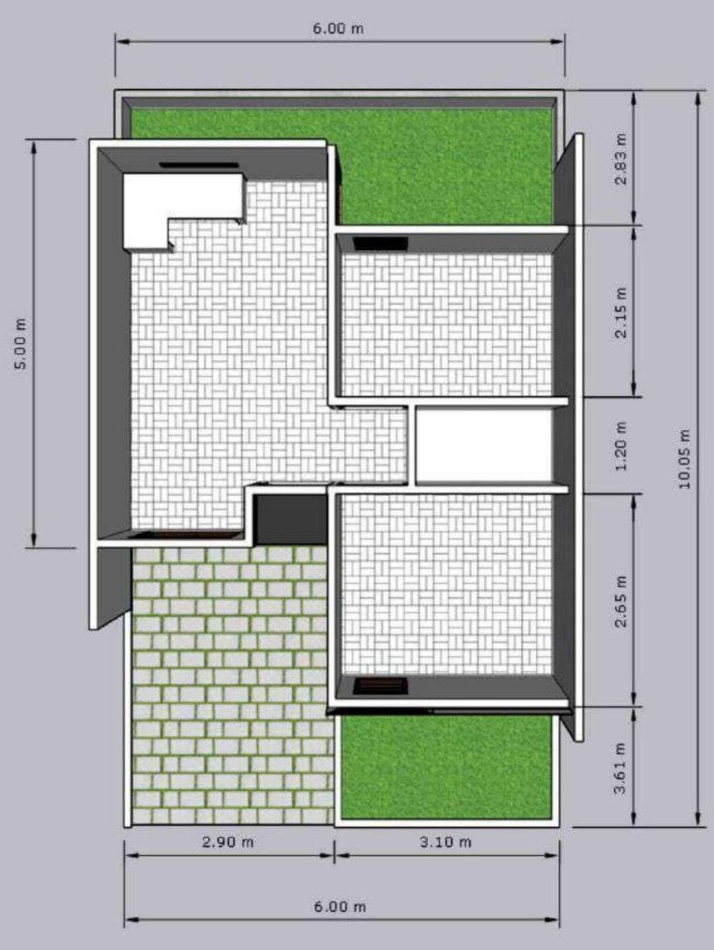foto denah rumah tipe SUBSUDI perumahan Restoe Boemi X HWD