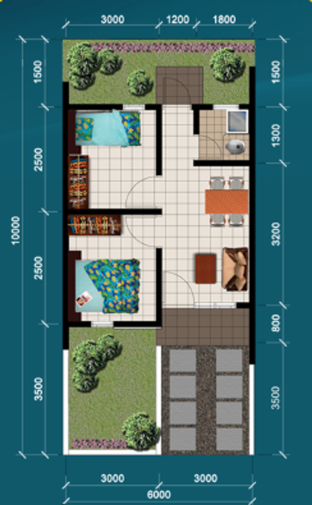 foto denah rumah tipe 30/60 - T6 (Harga 2024) perumahan Senopati Estate Cikande