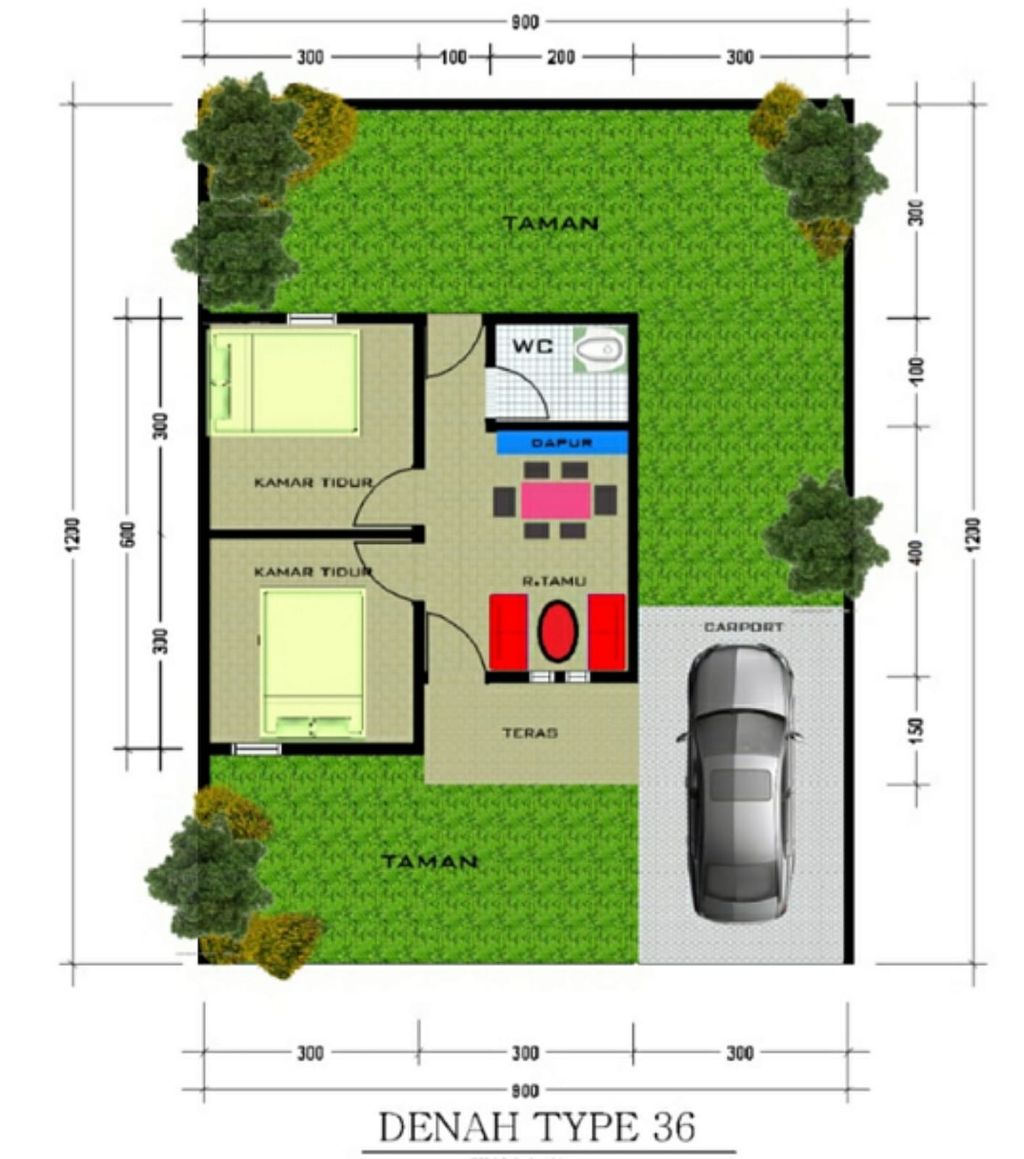 foto denah rumah tipe 36 perumahan AGUNG RESIDENCE