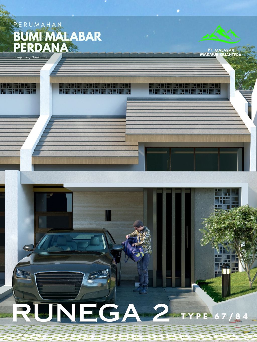 foto tampak rumah tipe Runega 2 perumahan Bumi Malabar Perdana
