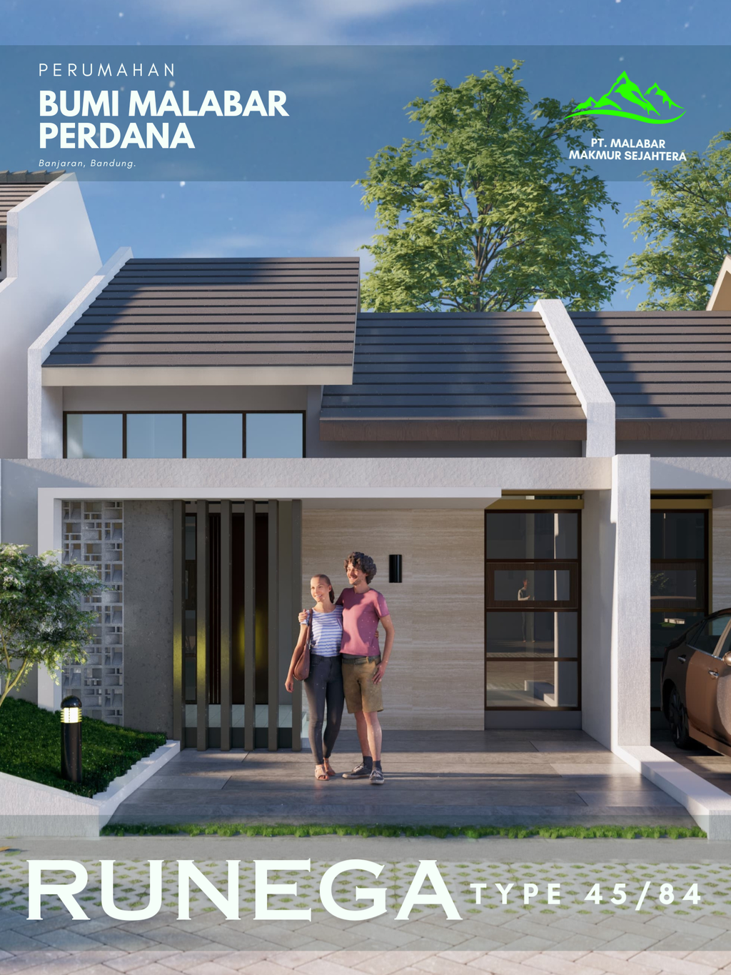 foto tampak rumah tipe Runega perumahan Bumi Malabar Perdana