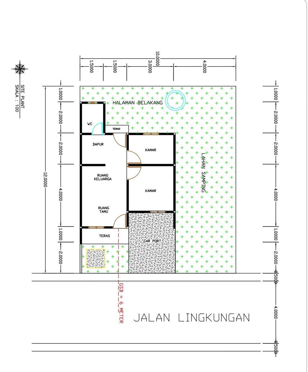 foto denah rumah tipe 36 perumahan GAJAH MADA RESIDENCE GELUMBANG