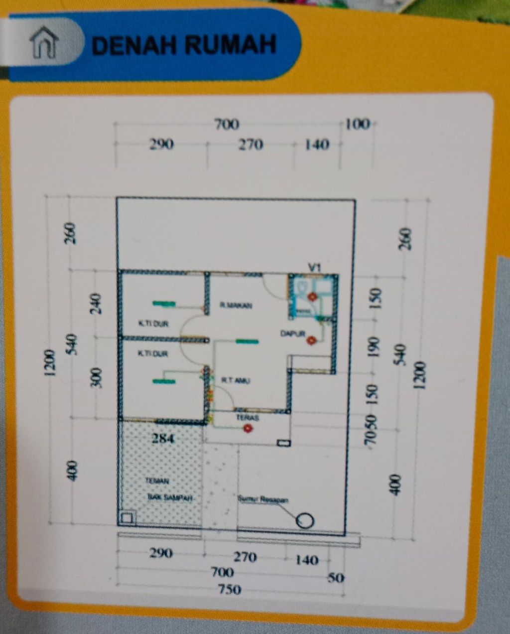 foto denah rumah tipe RSH perumahan VILLA WINDARO PERSADA II