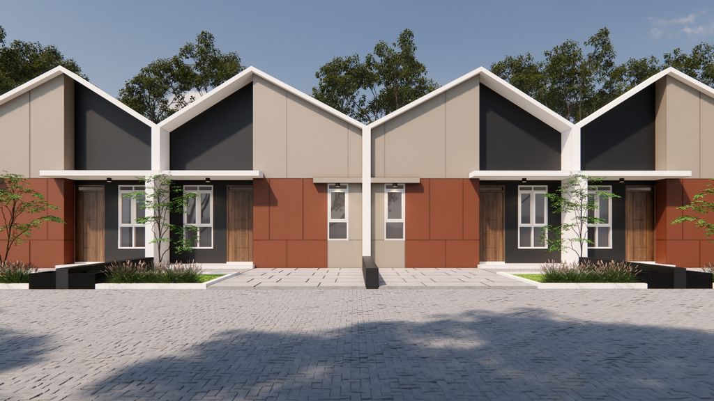 foto tampak rumah tipe SCANDINAVIA perumahan PURI AMIKA 2