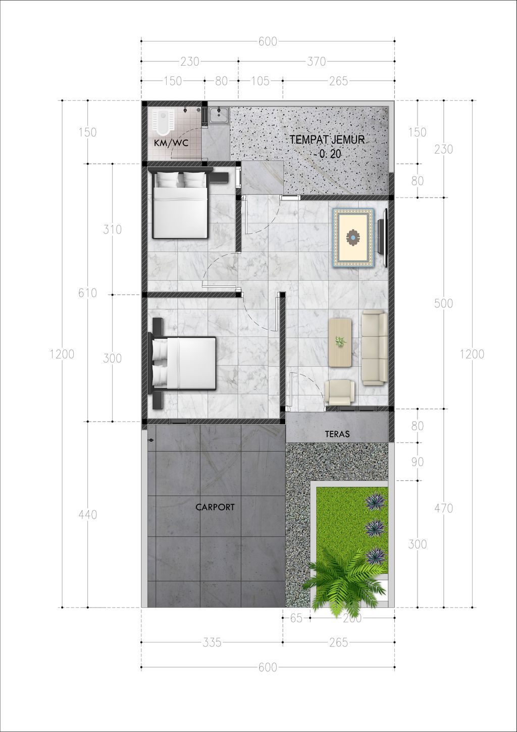 foto denah rumah tipe SCANDINAVIA perumahan PURI AMIKA 2