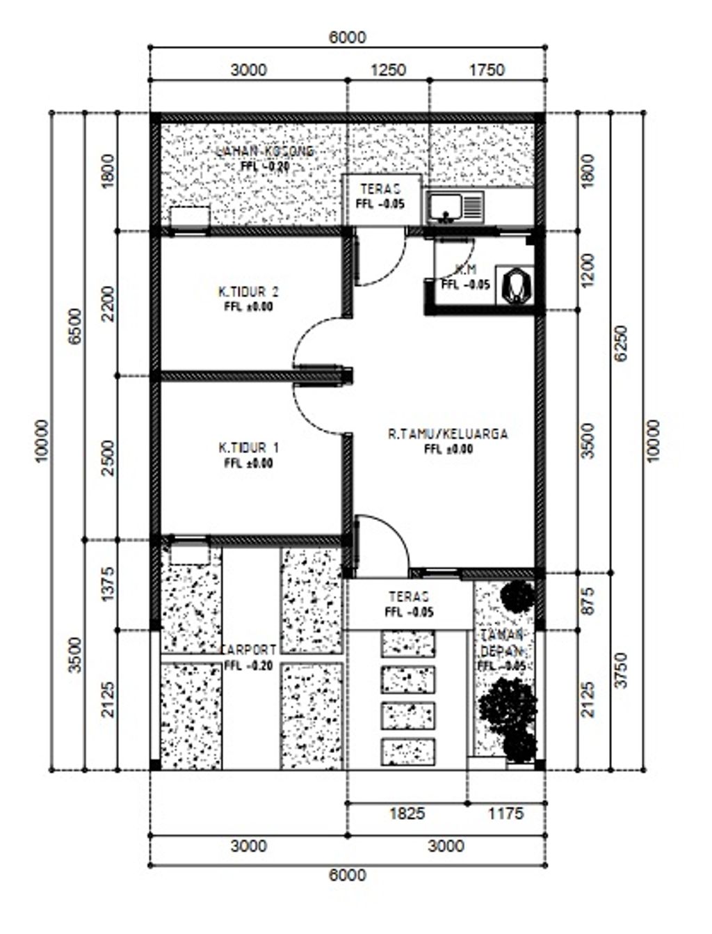 foto denah rumah tipe 30/60 perumahan GREEN CISOKA RESIDENCE