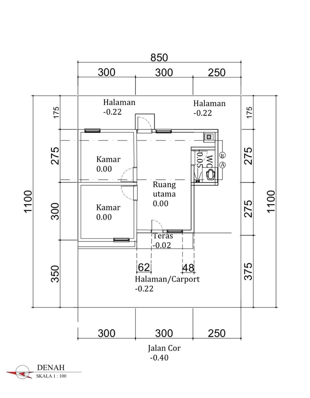 foto denah rumah tipe 36/93,5 perumahan GRAND ROKAN DURI