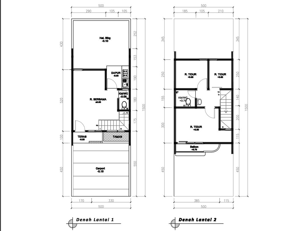 foto denah rumah tipe 60 Compact 3 Kamar HC (786) perumahan G-Land Ciwastra Park 2