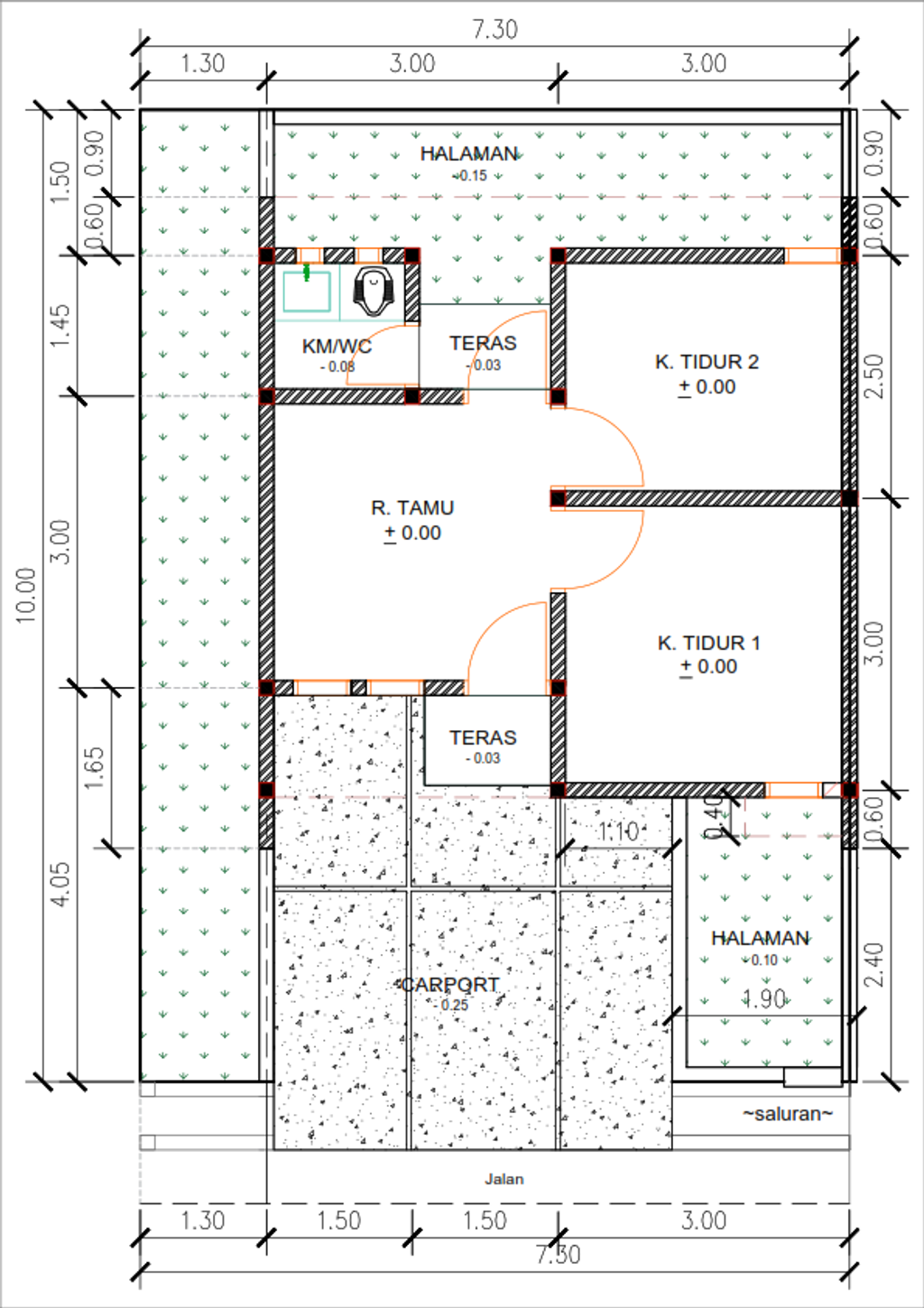foto denah rumah tipe F30-20 (Fr-2025) perumahan Kepuren Residence (Kepuren)