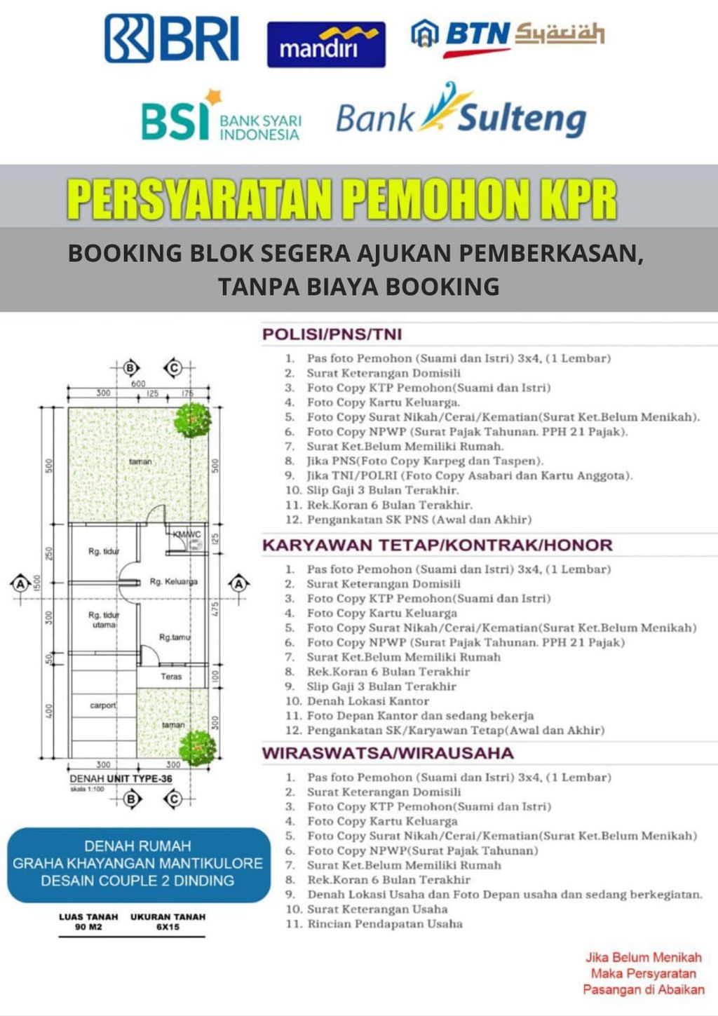 foto denah rumah tipe 36 perumahan GRAHA KHAYANGAN HILLS III