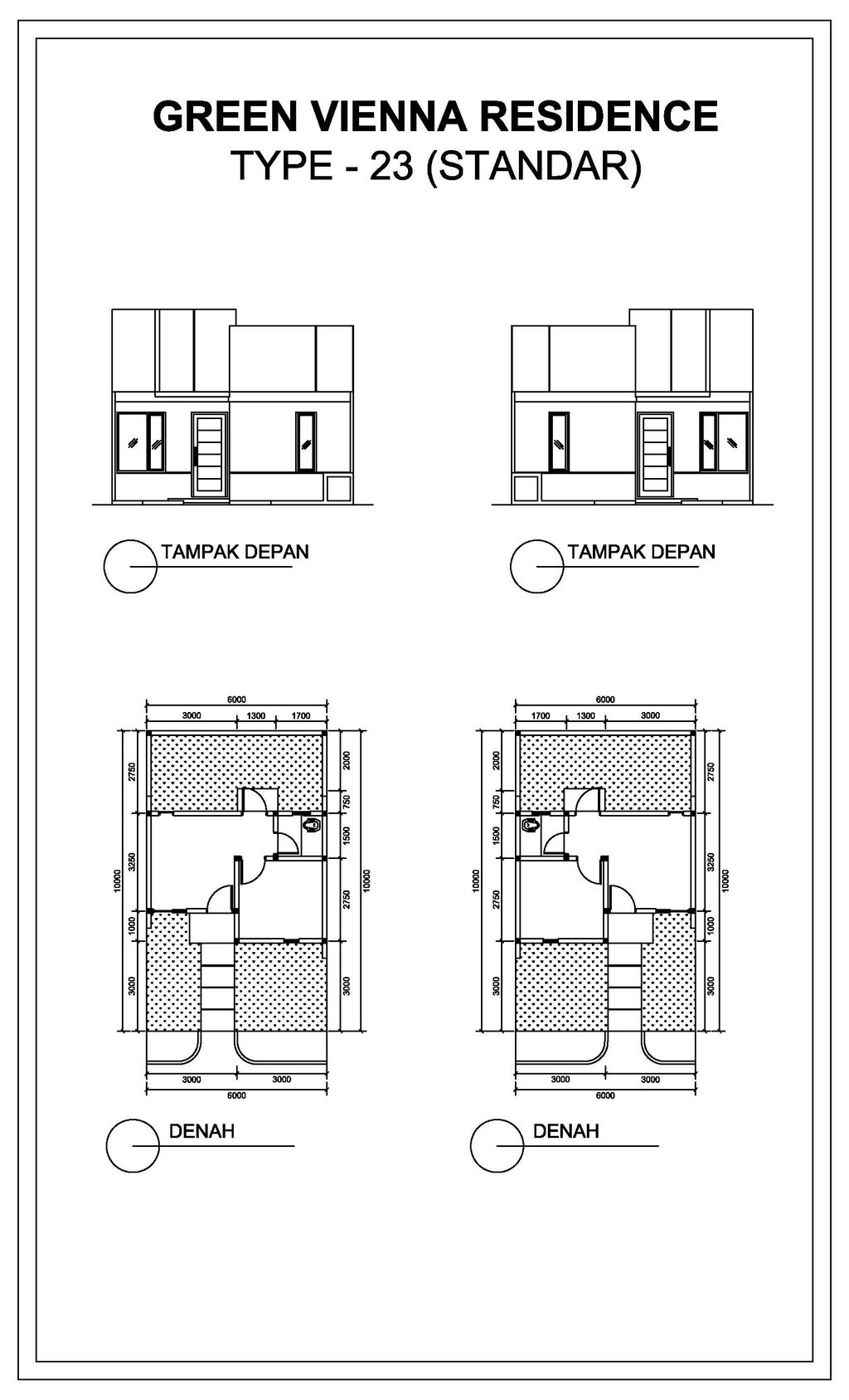 foto denah rumah tipe 23 perumahan GREEN VIENNA RESIDENCE
