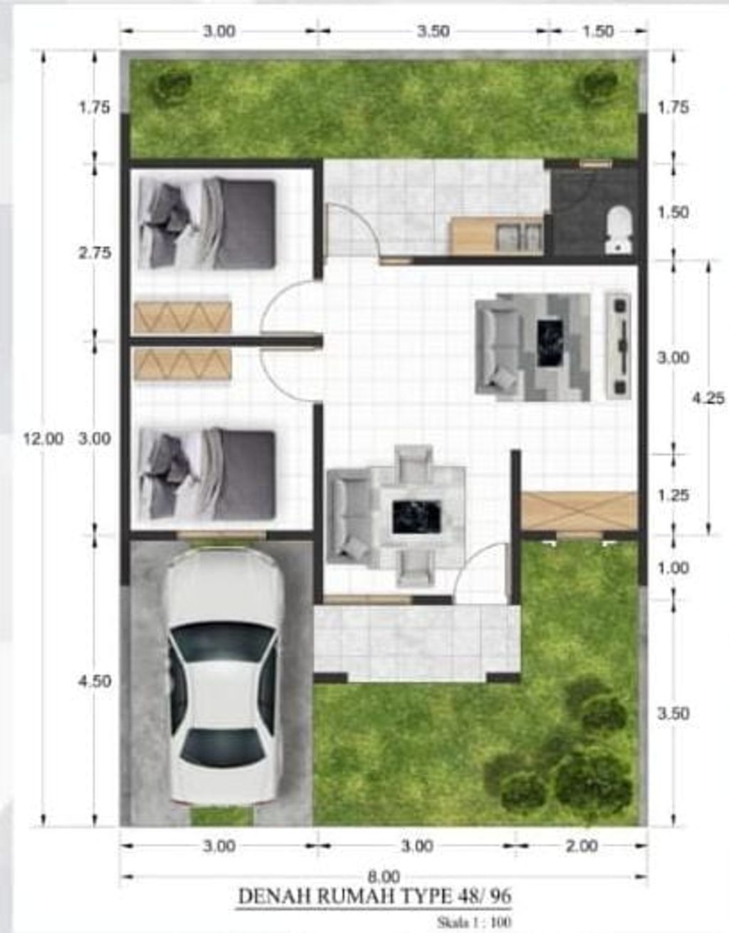 foto denah rumah tipe BLOK C perumahan PERMATA PERWIRA