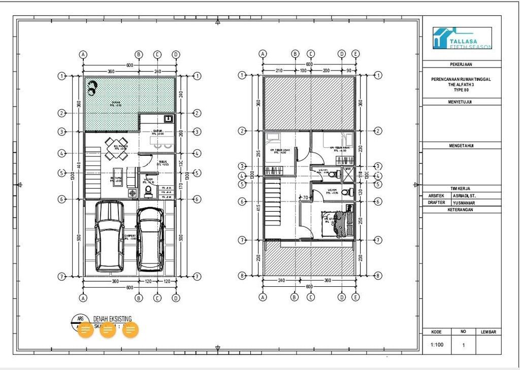 foto denah rumah tipe 65 perumahan THE AL FATH 3