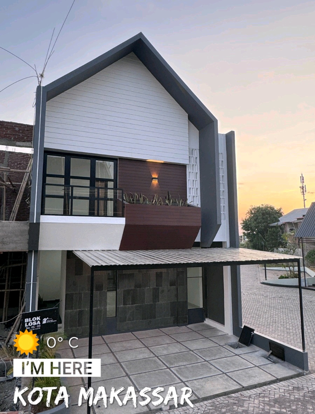 foto tampak rumah tipe 65 perumahan THE AL FATH 3