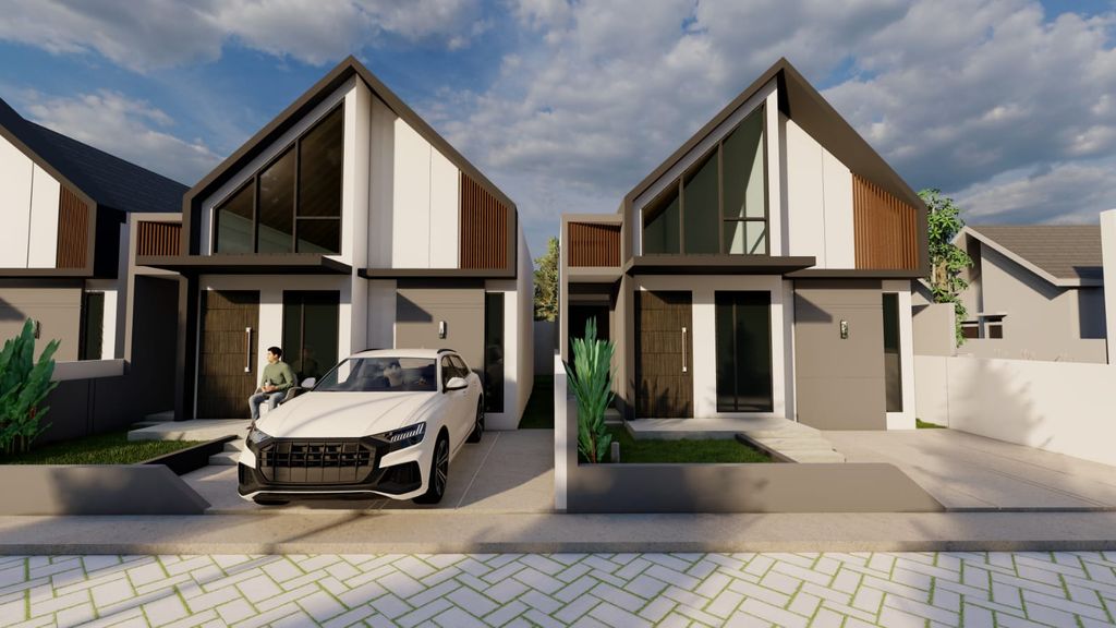 foto tampak rumah tipe skandinavian 55 perumahan Perumahan Nuwo Twin 3