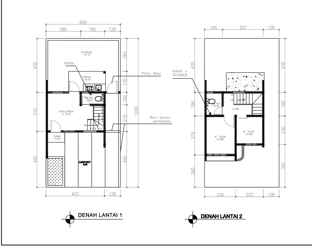 foto denah rumah tipe 38 Compact (2 kamar) (486) perumahan G-Land Aleena Residence