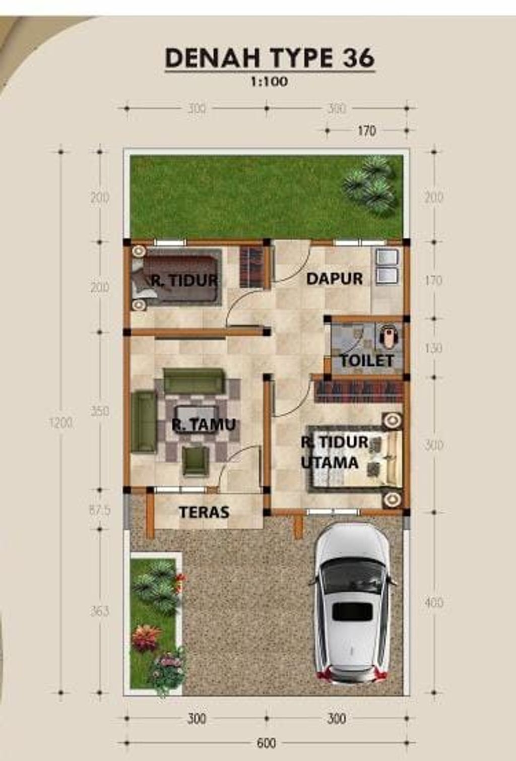 foto denah rumah tipe 36 perumahan BINTANG AIRNAV RESIDENCE PESONA 7