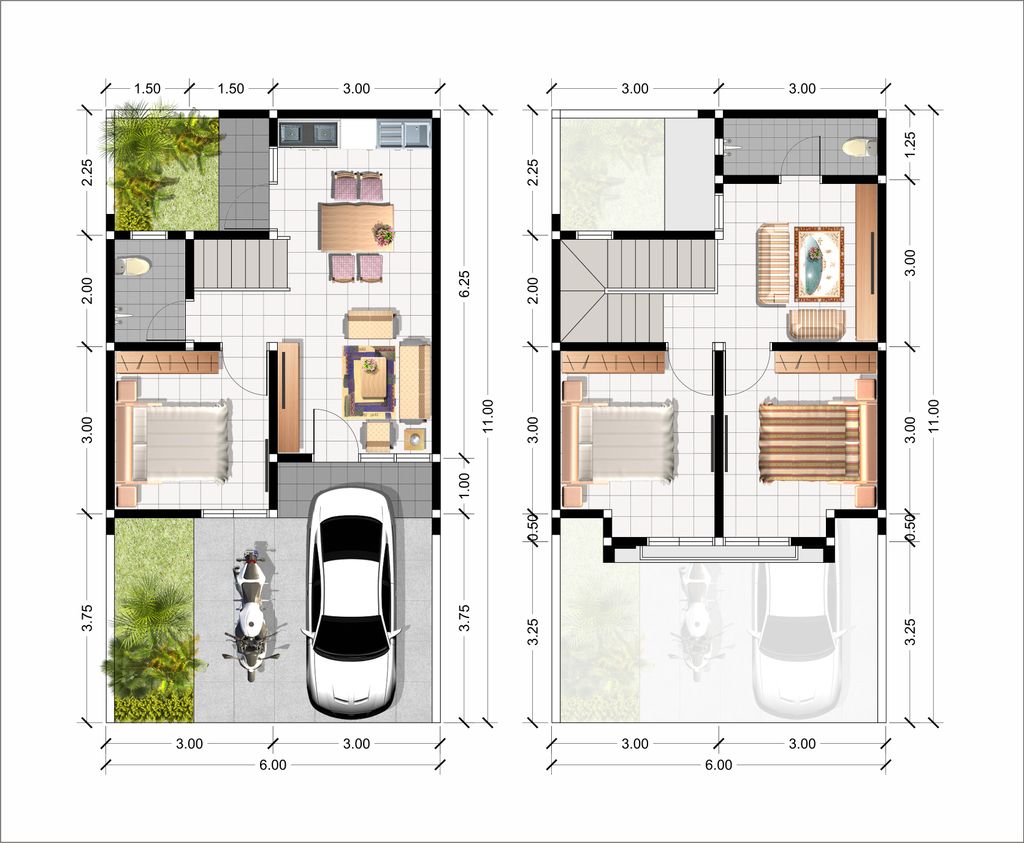 foto denah rumah tipe 70/66 perumahan Anggrek Residence @Prapen