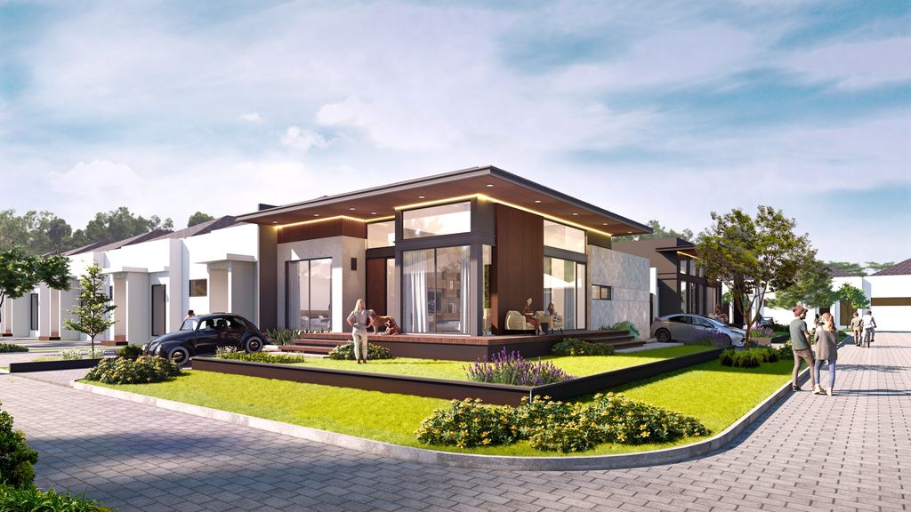 foto tampak rumah tipe 125 / 298 perumahan Cluster Taman Adenia - GRAHA PADMA