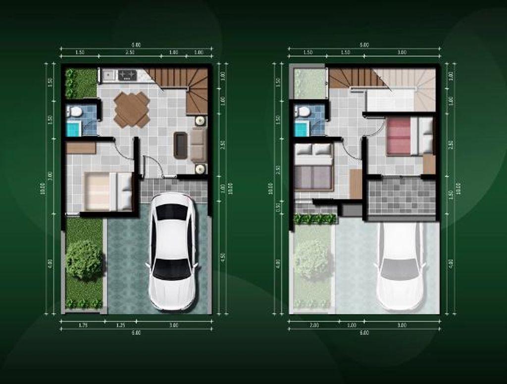 foto denah rumah tipe 60/60 perumahan GRAND ROYAL CERME 2A