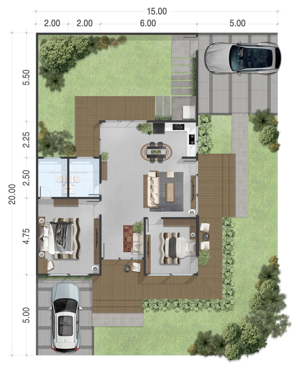 foto denah rumah tipe 125 / 298 perumahan Cluster Taman Adenia - GRAHA PADMA