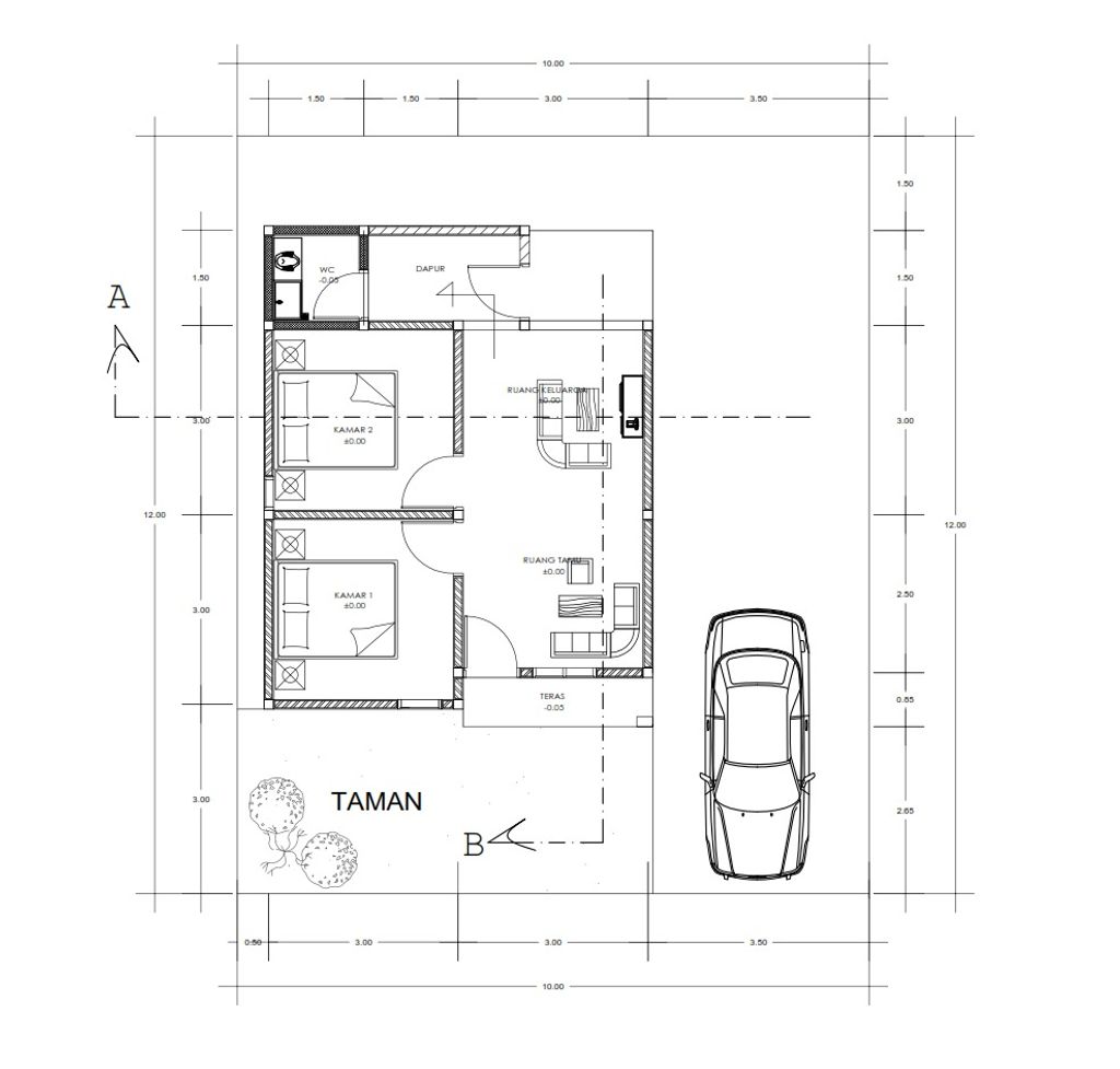 foto denah rumah tipe 36/120 perumahan Aulia Residence II