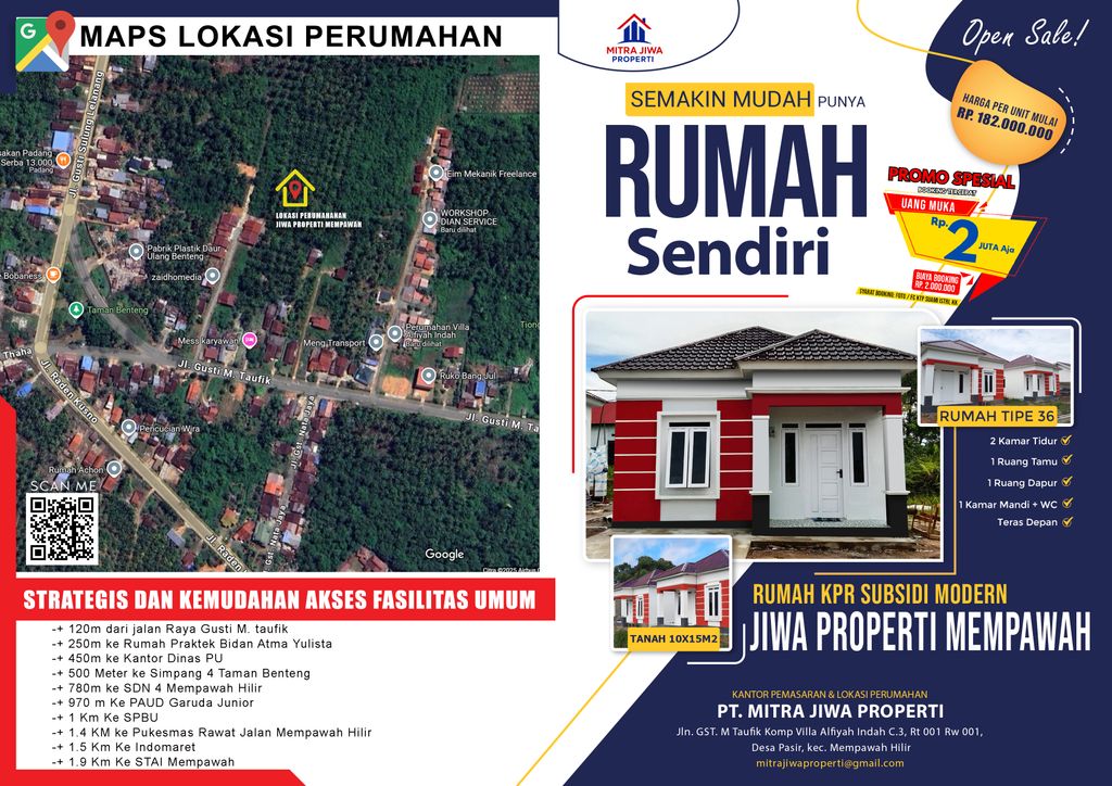 foto denah rumah tipe 36 perumahan JIWA PROPERTI MEMPAWAH