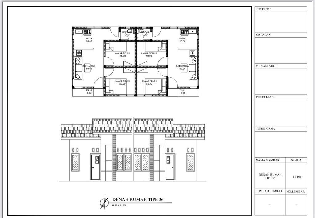 foto denah rumah tipe SUBSIDI 36 perumahan GRAHA SANJOSE KALSIM
