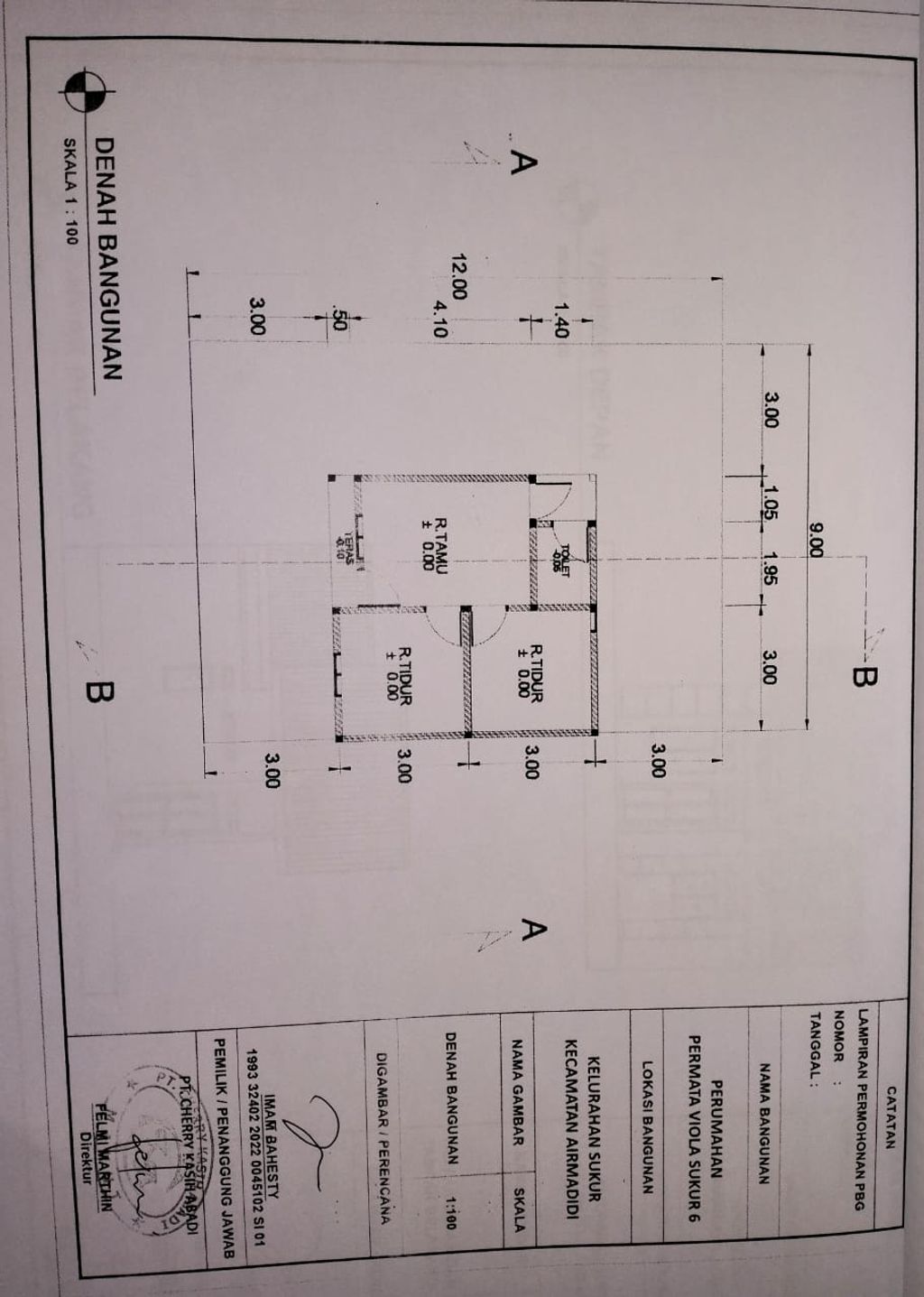 foto denah rumah tipe 36 perumahan PERMATA VIOLA SUKUR 6