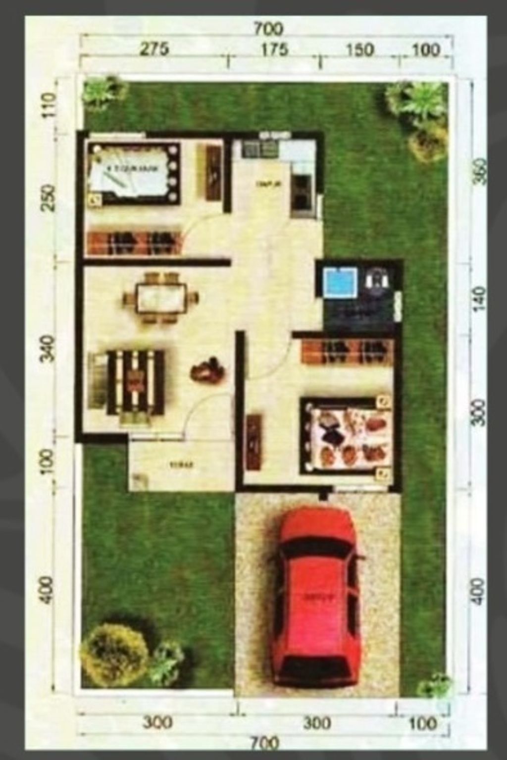 foto denah rumah tipe 36 perumahan Pertangga Batu Residence 2