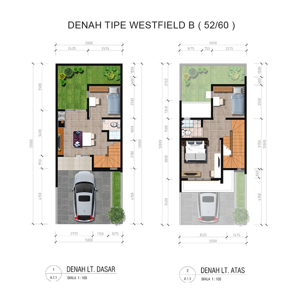 foto denah rumah tipe WESTFIELD B perumahan Metland Transyogi Cibubur