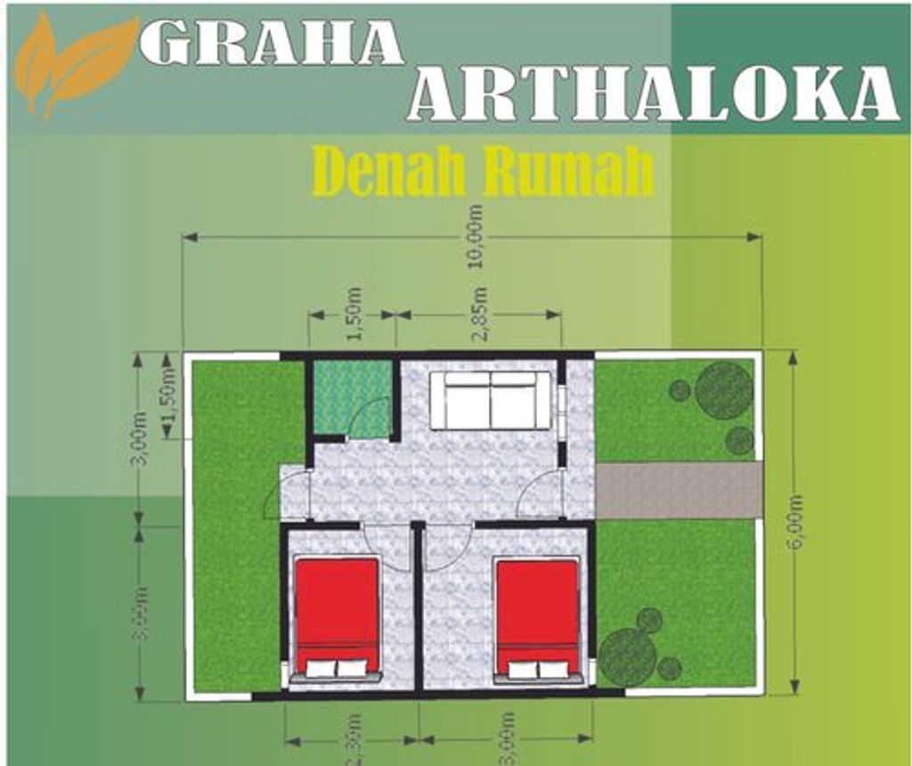 foto denah rumah tipe Rumah Tapak Sejahtera perumahan GRAHA ARTHALOKA
