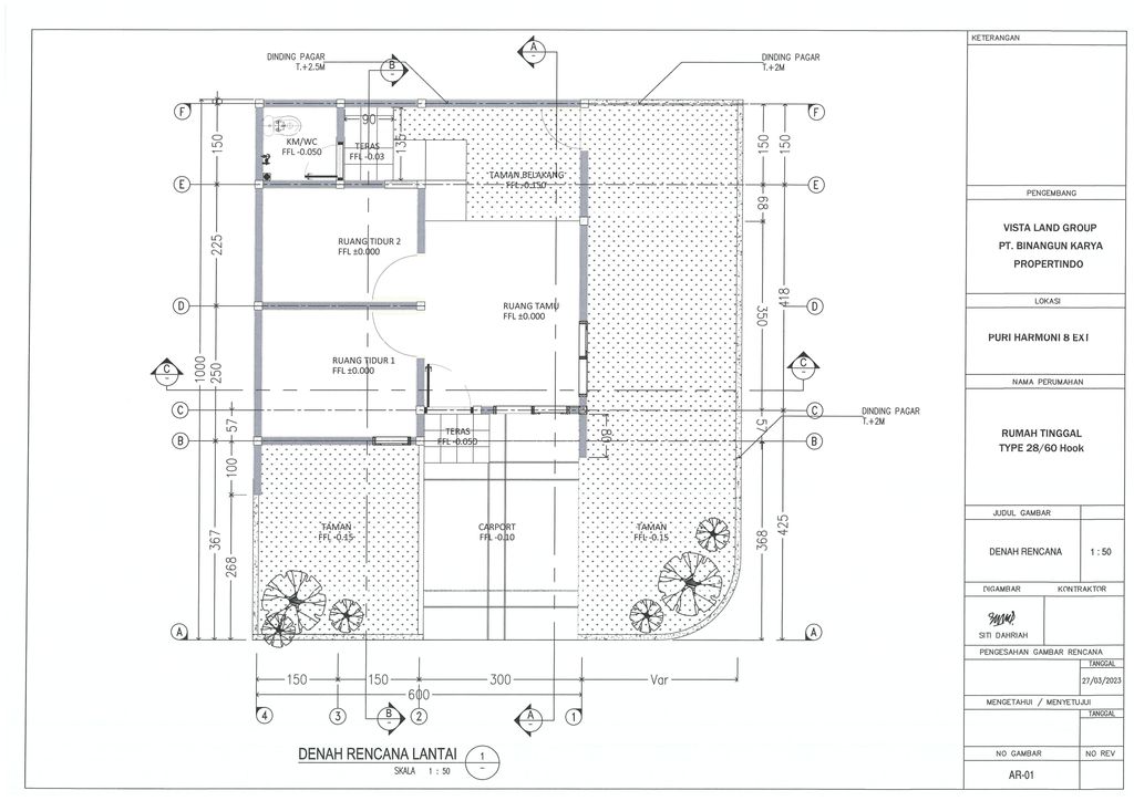 foto denah rumah tipe KOM 28/89 DPP 379.800.000 perumahan Perumahan Puri Harmoni 8 Extension