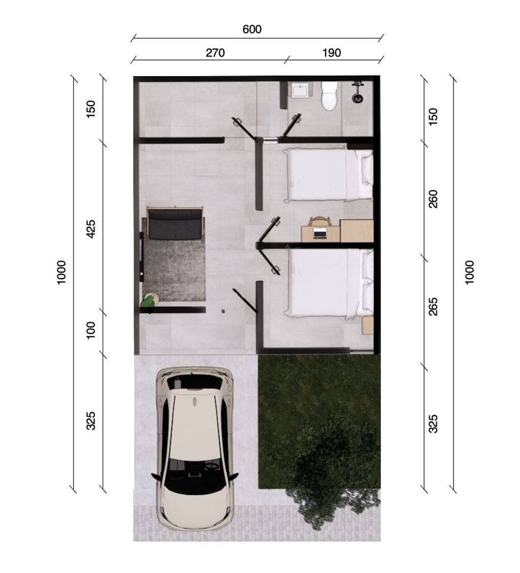 foto denah rumah tipe subsidi perumahan GRAHA MEKARSARI INDAH