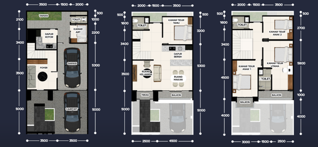 foto denah rumah tipe B.3a perumahan SOMERSET RESIDENCE
